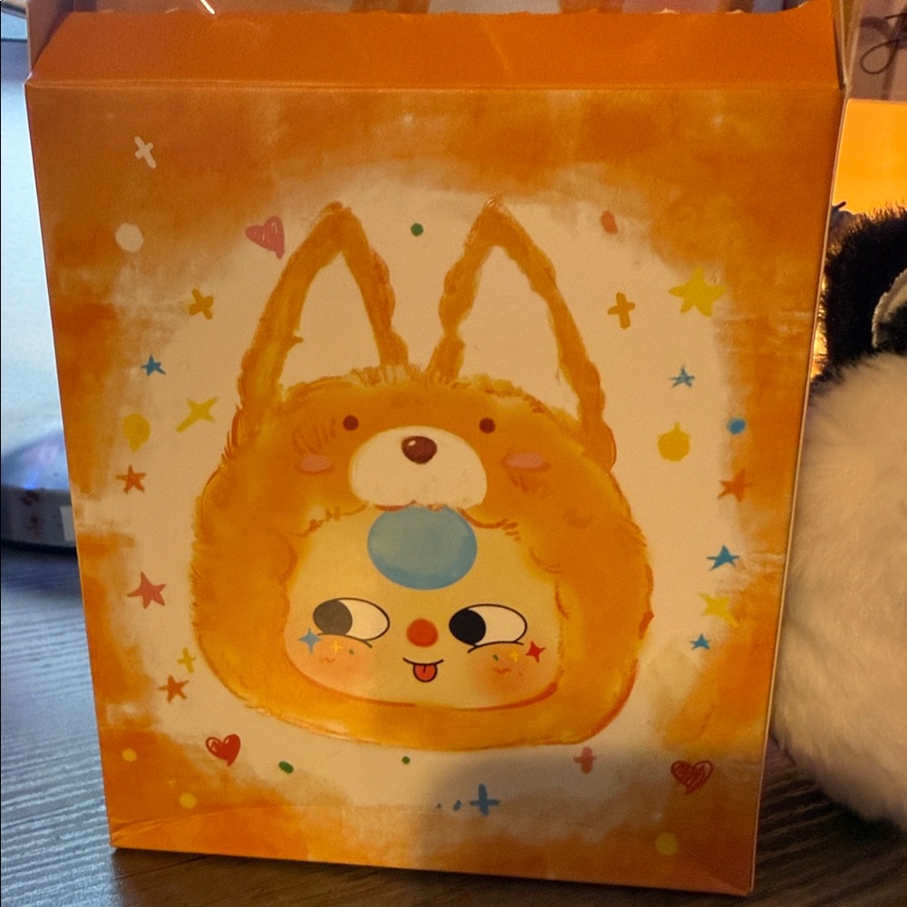 Cute Orange Animal-Themed Gift Bag